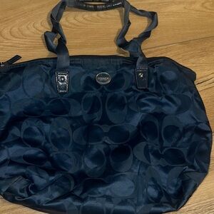 Coach Navy Signature Jacquard Tote Bag - Coach